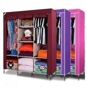 Foldable Double Wardrobe Storage Cabinet(kabadh dhar)