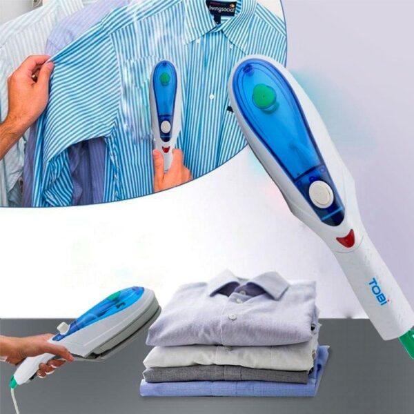 Tobi Plastic Portable Handheld Garment Household Steam Iron, Ironing for Cloths, White